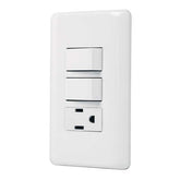 Interruptor doble + tomacorrente blanco volteck basc